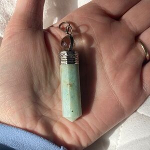 Amazonite Clear Quartz Pendant